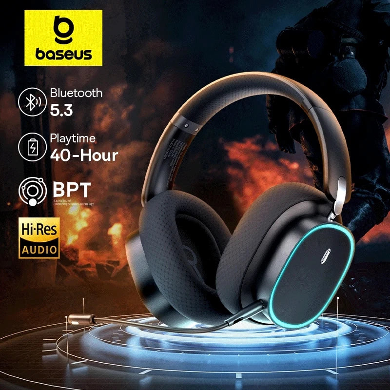 Baseus GH02 Wireless Gaming Headphones – Bluetooth 5.3 & RGB Lighting - 6