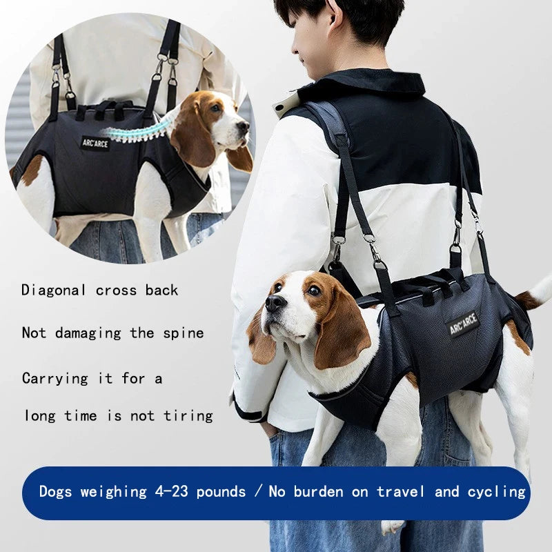 Portable Dog Backpack – Double-Shoulder Pet Carrier with Crossbody Strap - 4