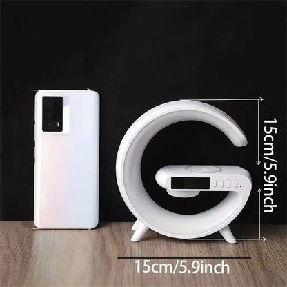 Wireless Charging Stand with RGB Light, Built-in Alarm & Speaker - 1